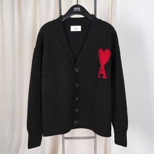 Ami Paris cardigan Unisex with Red Heart Accent